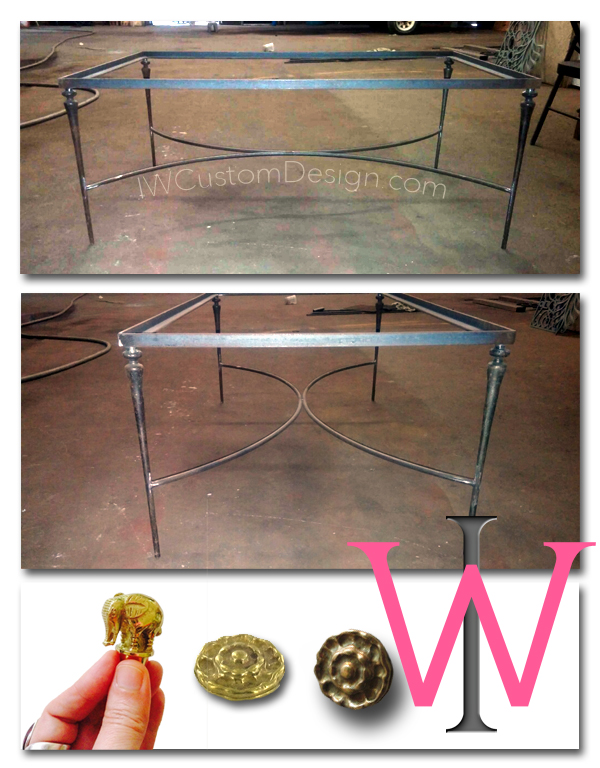 traditional style wrought iron coffee table